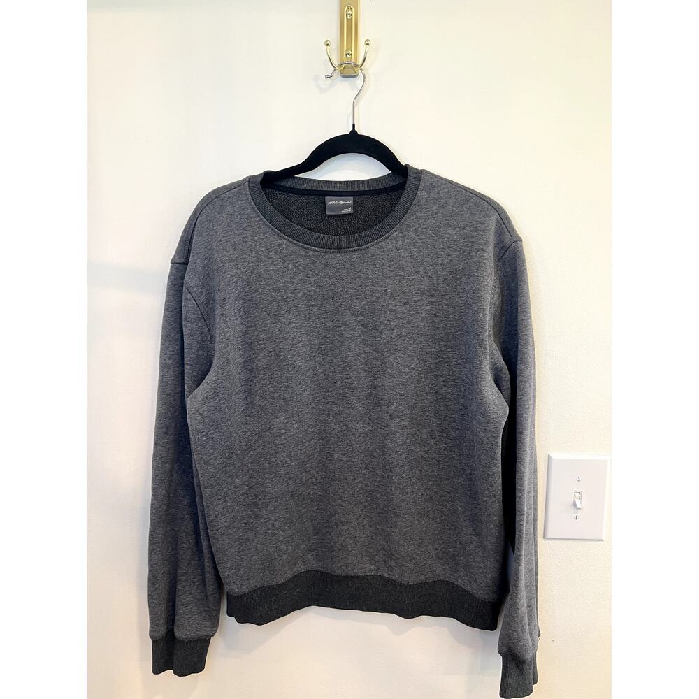 Eddie Bauer Gray Fleece Lined Crewneck Sweatshirt Men’s Medium